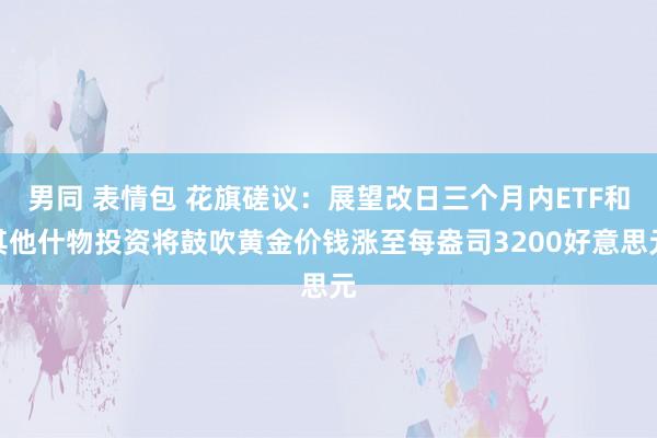 男同 表情包 花旗磋议：展望改日三个月内ETF和其他什物投资将鼓吹黄金价钱涨至每盎司3200好意思元