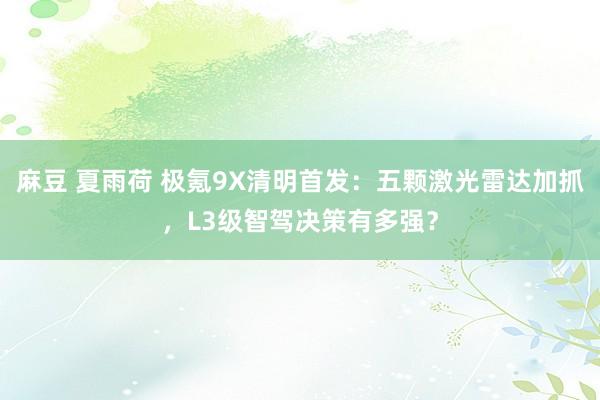 麻豆 夏雨荷 极氪9X清明首发：五颗激光雷达加抓，L3级智驾决策有多强？