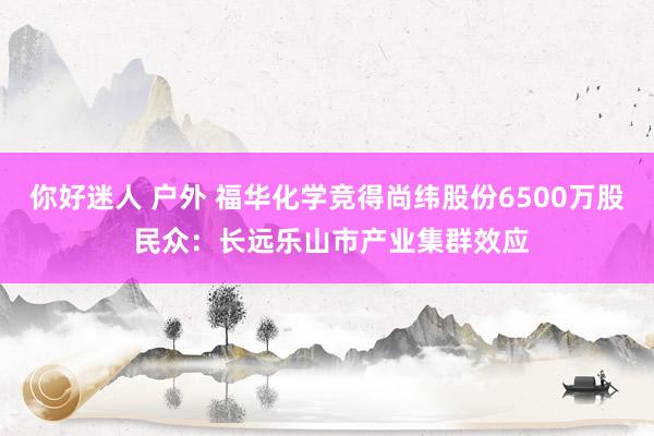 你好迷人 户外 福华化学竞得尚纬股份6500万股 民众：长远乐山市产业集群效应