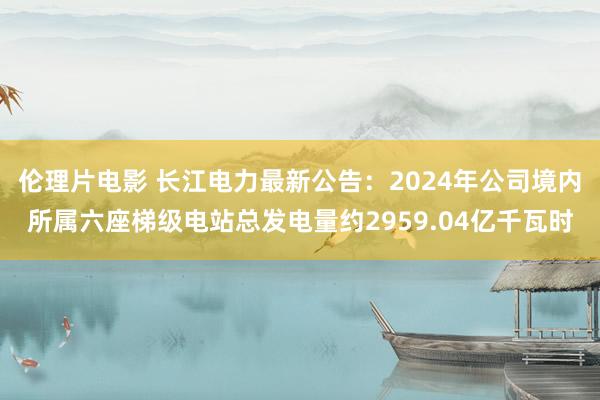 伦理片电影 长江电力最新公告：2024年公司境内所属六座梯级电站总发电量约2959.04亿千瓦时