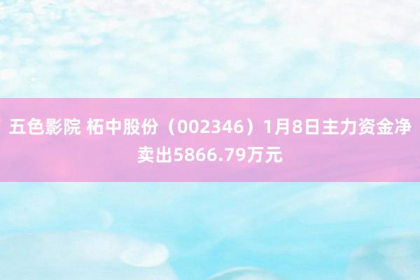 五色影院 柘中股份（002346）1月8日主力资金净卖出5866.79万元