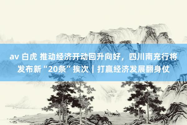 av 白虎 推动经济开动回升向好，四川南充行将发布新“20条”挨次｜打赢经济发展翻身仗